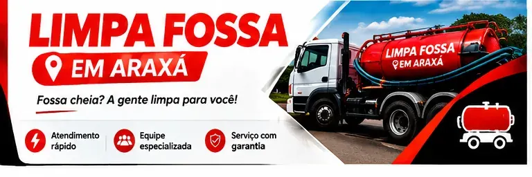 Caminhão limpa fossa em Araxá - serviço da Urgência Desentupidora